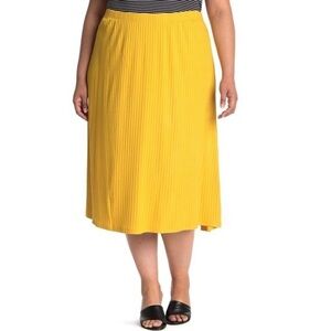 NWT Catherine Catherine Malandrino Dijon ribbed midi column skirt 1X